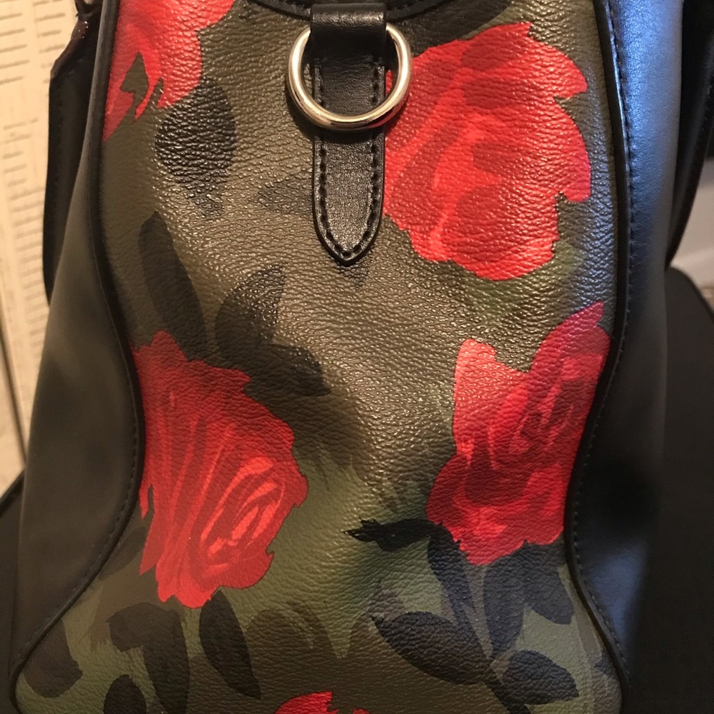 Camo Floral Red, Green and Black Rose Coach Bag - Picture 2 of 7